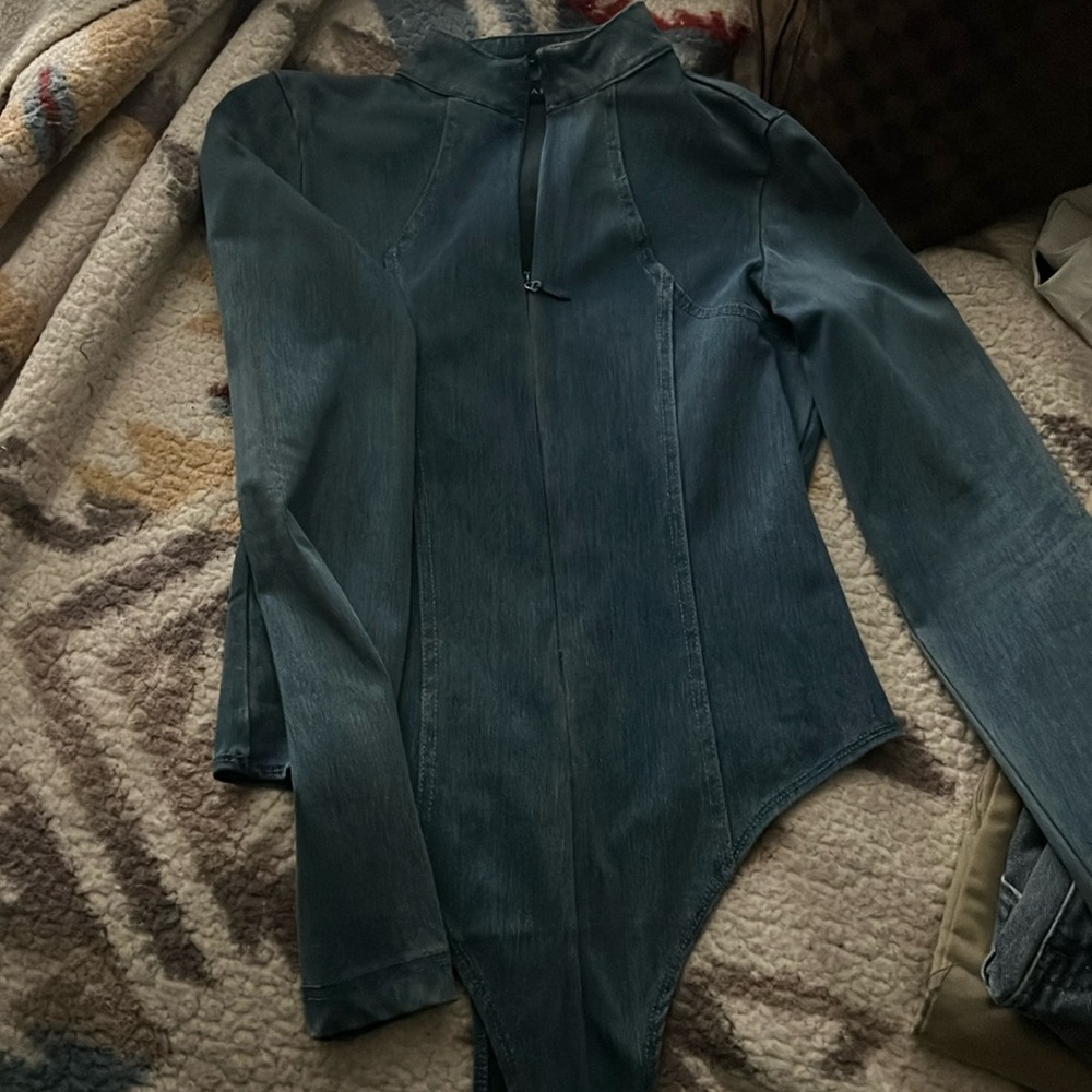 Body suit light weight jean material